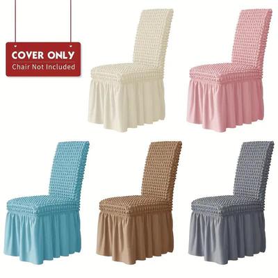 Universal High-End Seersucker Chair Cover for Home, Hotel, Restaurant, and Dining - All-Season Dust Protection
