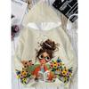Womens Casual Hooded Sweatshirt With Cherry Anime Digital Print Air Layer Fabric Regular Fit
