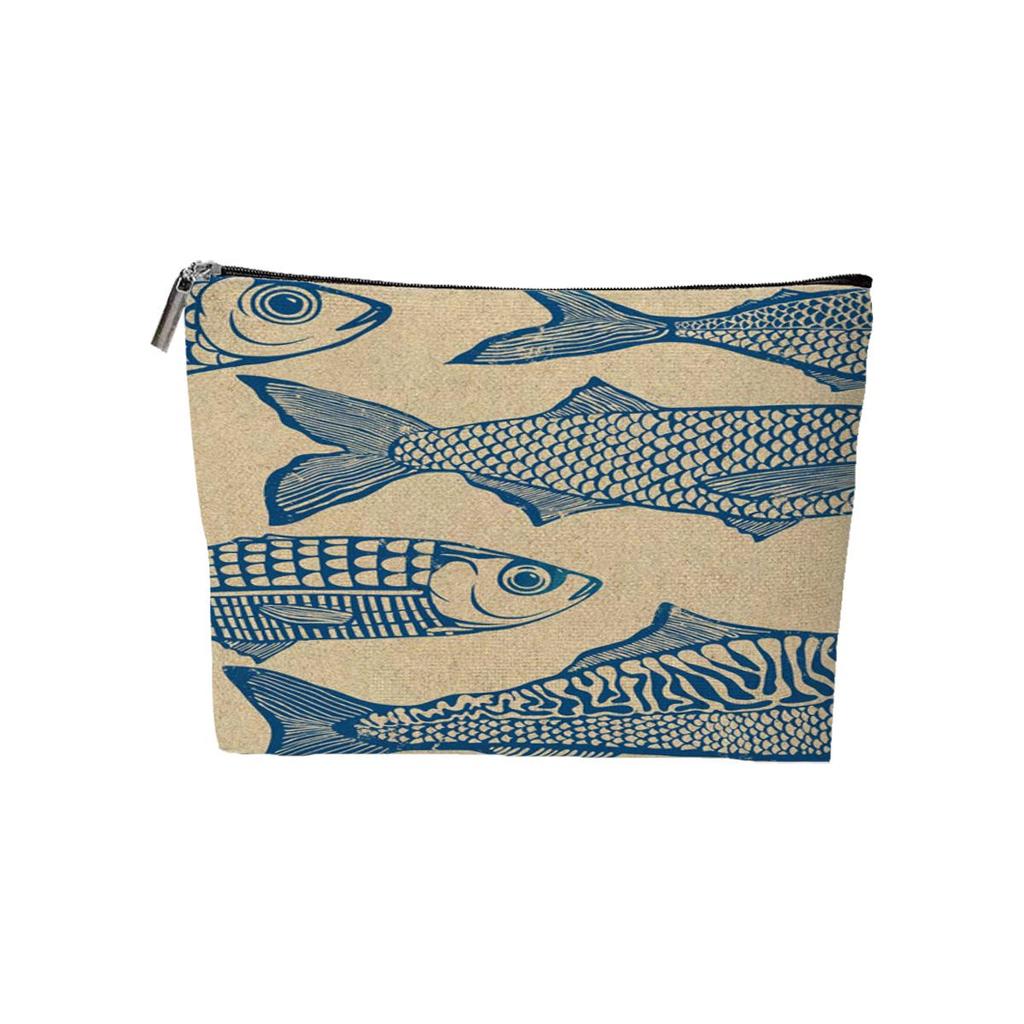 Beach Life Sardine Makeup Bag – Summer Vacation Travel Organizer & Accessories Pouch