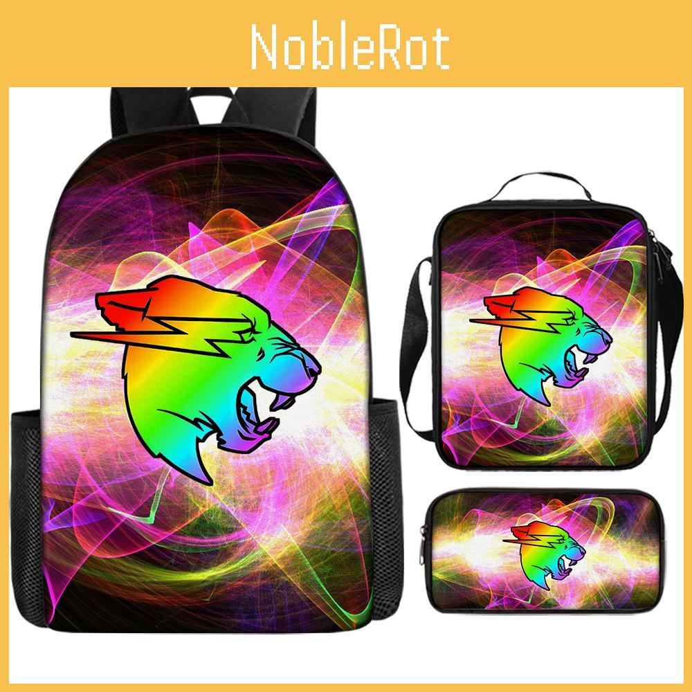 Mr Beast Lightning Cat Kids Book Bag With Durable Fabric And Fun Print For School Use