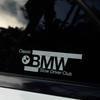 Slow Driver Club "Klasik" BMW dekoratif araba sticker'ı elektrostatik cam sticker'ı