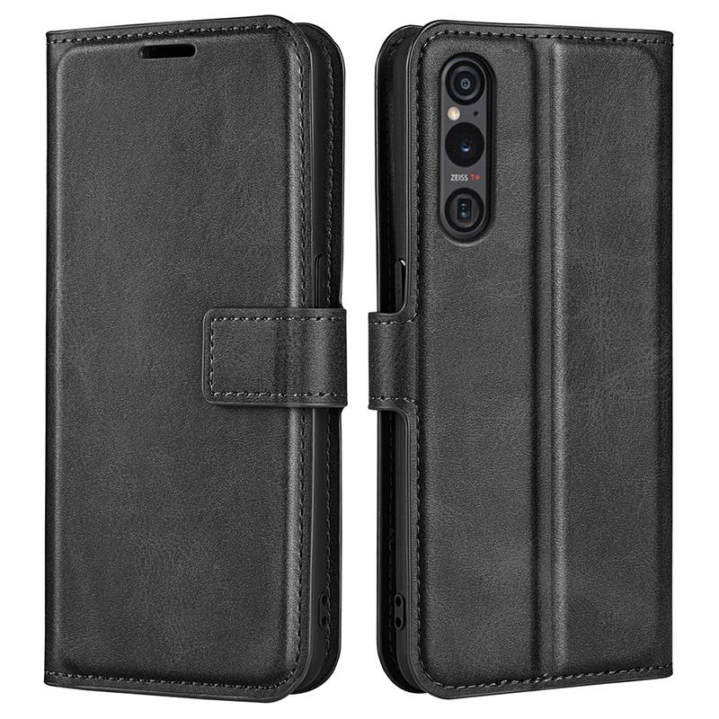 For Sony Xperia 1 VI Case Calf Texture Wallet PU Leather Flip Folio Phone Cover