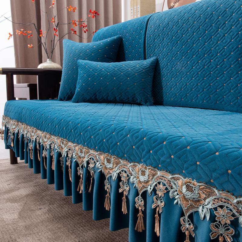 

Зимняя плюшевая подушка для дивана, новый чехол в китайском стиле, нескользящая ткань для мебели из цельного дерева, чехол для подушки, подушки для сидения, подушки для сидения, U-образная форма 90*90+18cm