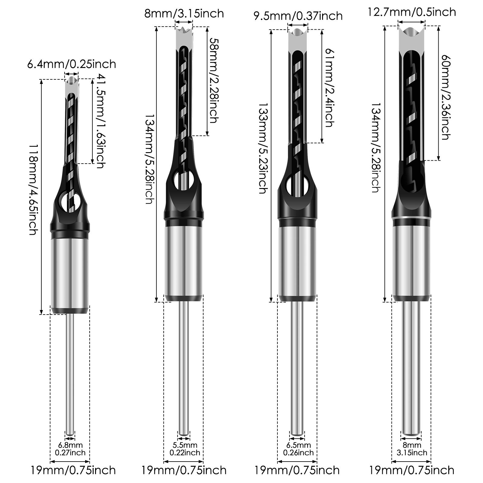 

4/6 шт. квадратное сверло по дереву сверло HSS спиральное квадратное сверло 6.4-16 мм спиральное долото