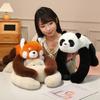 50/60CM Lovely Lion Panda Sloth Elephant Piggy Plushie Toy Plush Animal Can Lie on the Shoulder Cushion Creative Kids Gift