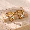 Hollow Colored Heartopen Rings For Women Gold Color Wedding Aesthetic  Stainless Steel Ring Jewelry Accessories Christmas Gift