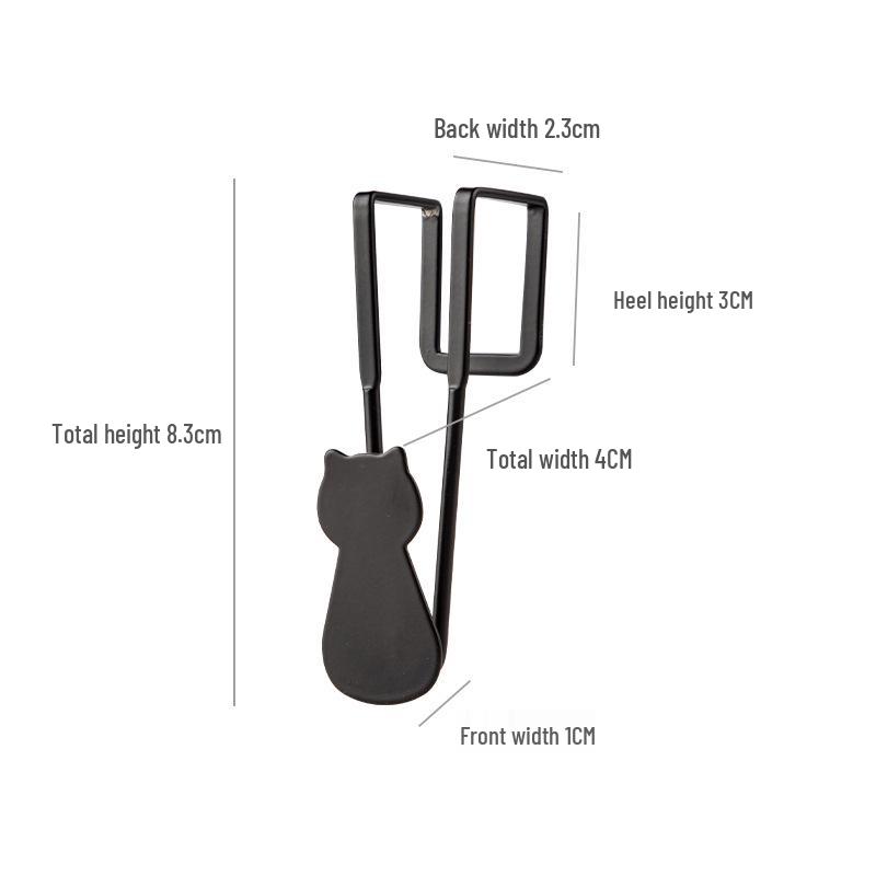 Cat-Shaped Wrought Iron Over-the-Door Hook - Nail-Free, Adhesive-Free 