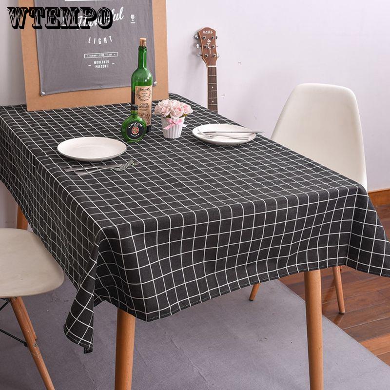 Rechteckige Tischdecke, Couchtischbezug, Küchentischdecke aus Baumwolle und Leinen