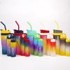 Durable Frosted Gradient Plastic Sports Water Cup Set