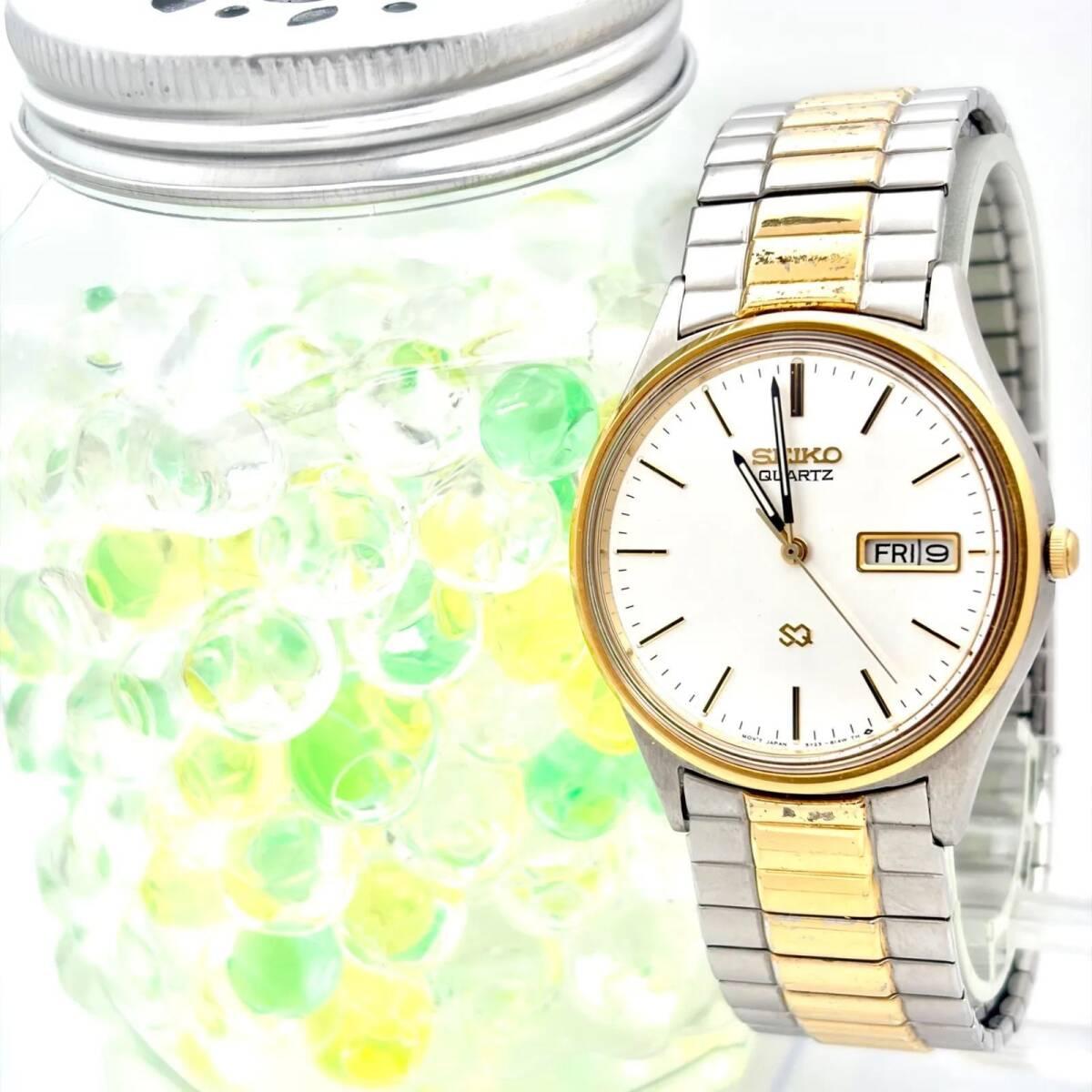 [New Battery] SEIKO Men s Watch Day Date 5Y23-8049 120401 Genuine Belt