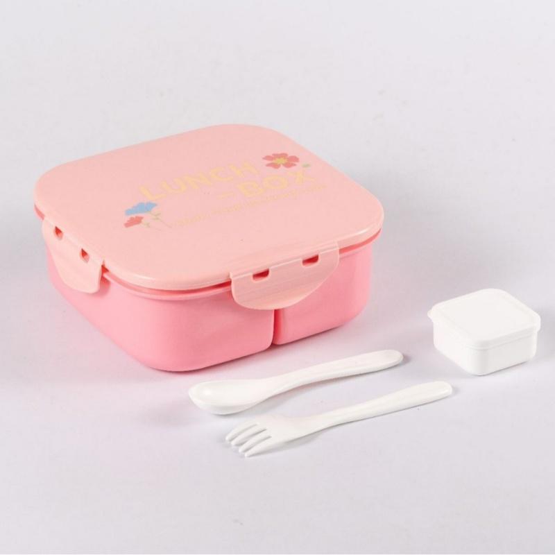 Quadratische Lunchbox Tragbar Studenten Lunchbox Obst Lebensmittelbehälter Picknick Reise Camping Outdoor Bento Box Geschirr Kindergeschenk