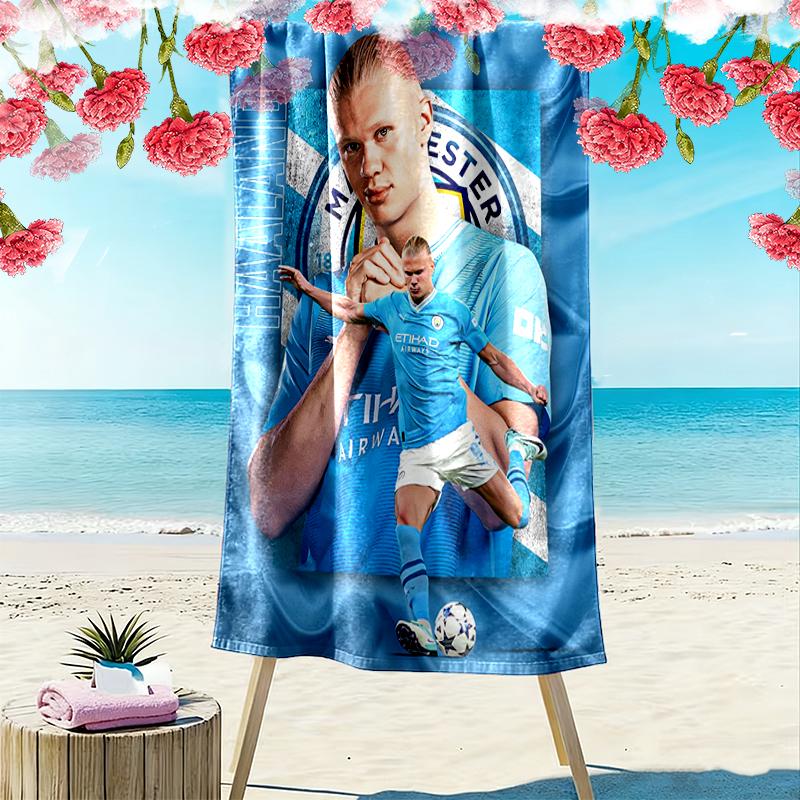 1pc Erling Haaland Beach Towel, Multi-functional Beach Towel for Outdoor Activities Beach Swimming and Travel