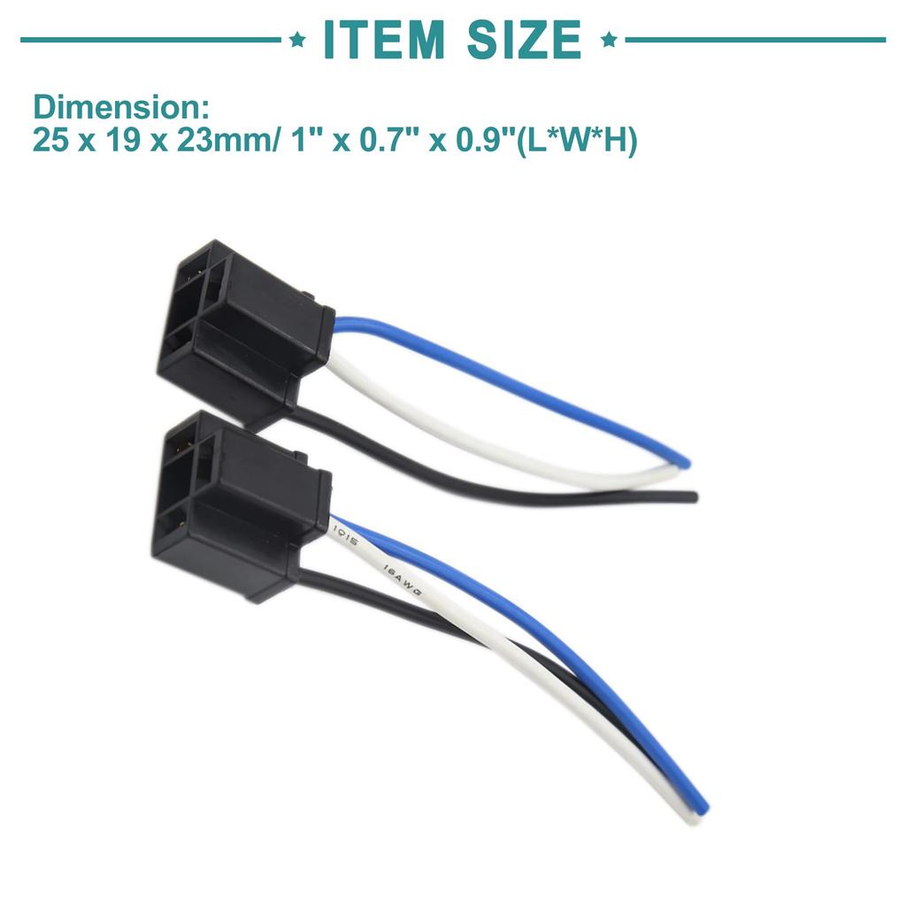 ACROPIX Auto H4 Nebelscheinwerfer Scheinwerfer Verlängerungskabelbaum Sockelstecker 3 Drähte Schwarz 2 Stück