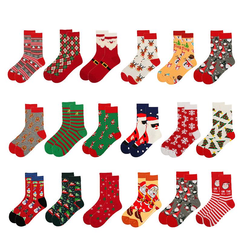 In Stock Plus Size Mid-Calf Jacquard Christmas Socks Bestseller