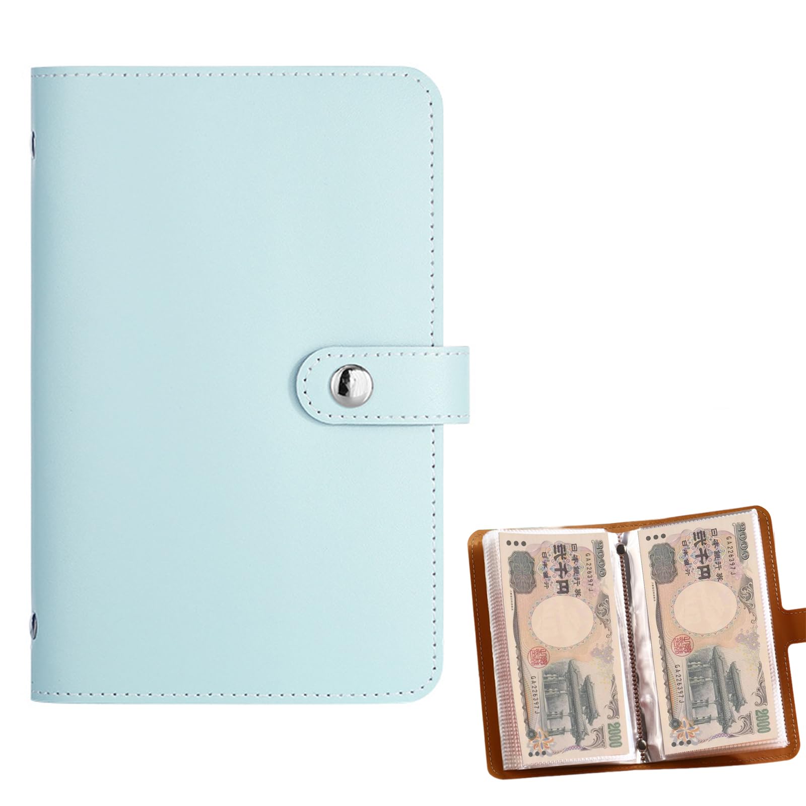 

KALOLINNA Savings File Piggy Bank Banknote Money Management Envelope Holds 100 Notes Large Capacity Transparent Inner Bag Budget Binder Slip Business