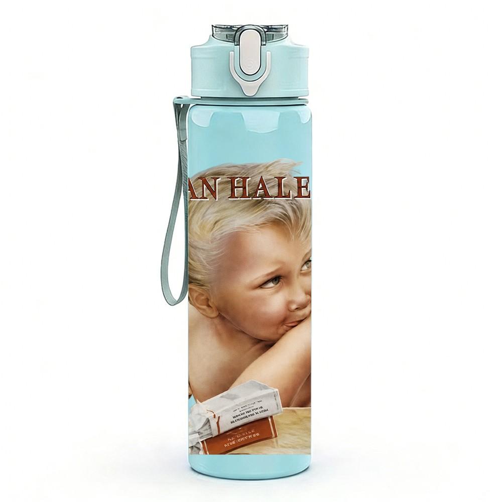 1PC Sleeping Baby Angel Print 750ml Sports Water Bottle Leakproof Straw Lid Outdoor Office Home