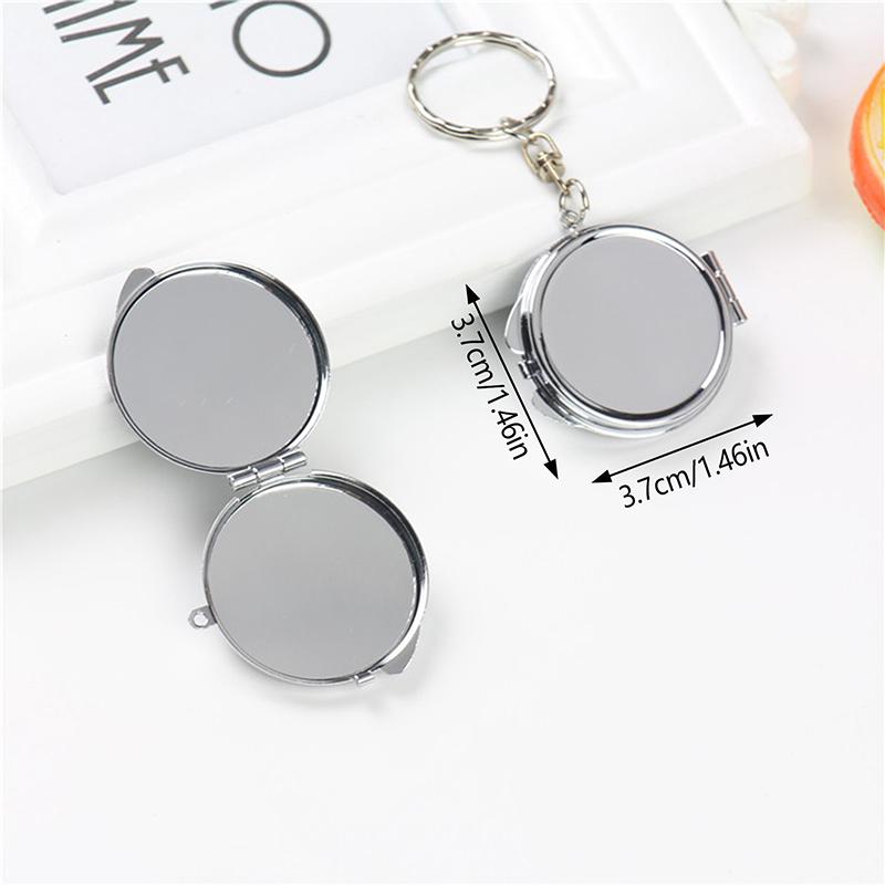 

Портативное и милое металлическое зеркальце для красоты с двусторонним зеркалом, брелок для женщин, студентов, круглое, квадратное, эллипсовидное, в форме сердца, складное зеркало