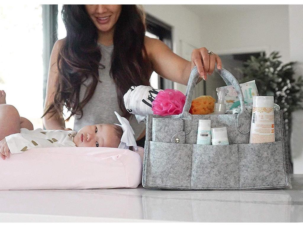 Multifunctional Felt Baby Diaper & Travel Makeup Storage Bag
