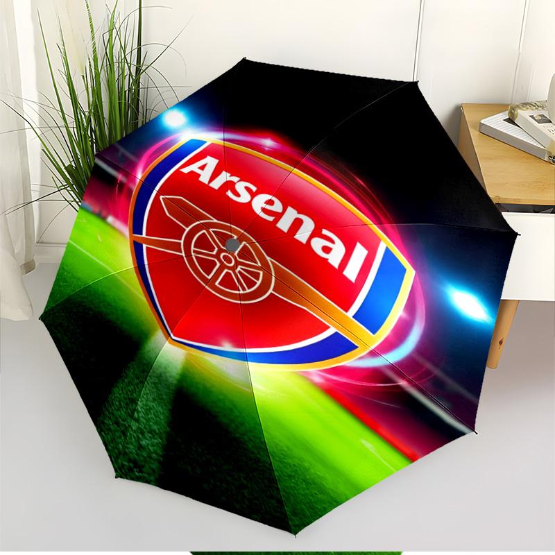 Arsenal F.C Print Automatic Open Close Umbrella, Portable Foldable Umbrella, for Outdoor Commute Camping Trip, Ideal Birthday Gift