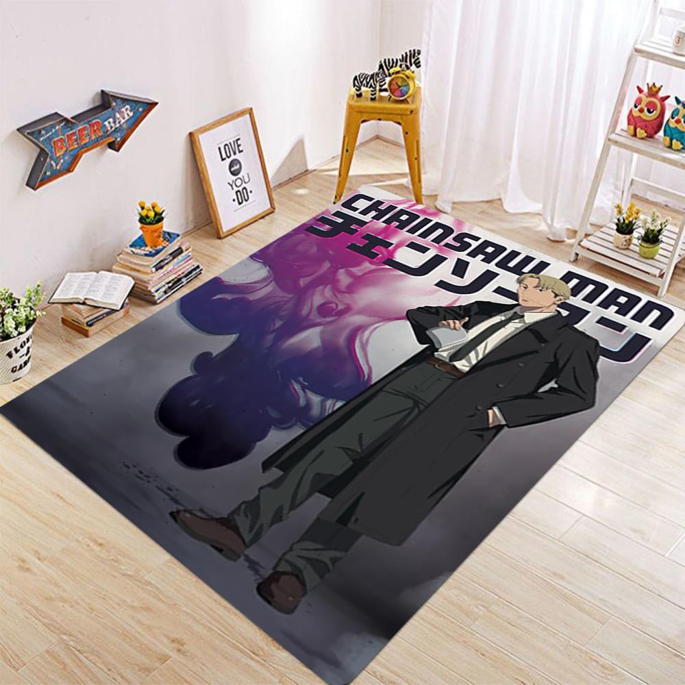 Japanese comic Chainsaw Man horror carpet living room sofa coffee table non-slip floor mat washable carpet