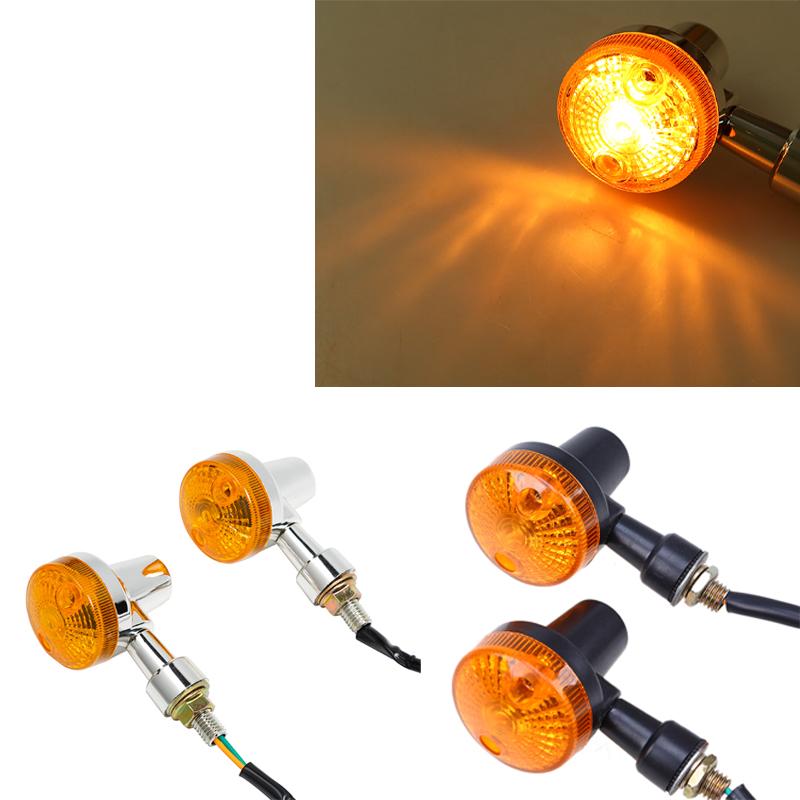 1pair Motorcycle Turn Signal Lights Indicator Lamp Amber Flashers Universal Fit for Most Motorcycles