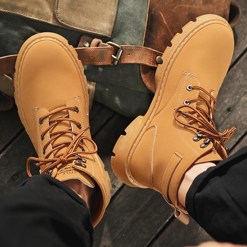Men's shoes autumn new men's Martin boots trendy versatile tooling shoes non-slip and wear-resistant thick-soled desert bumblebee boots
