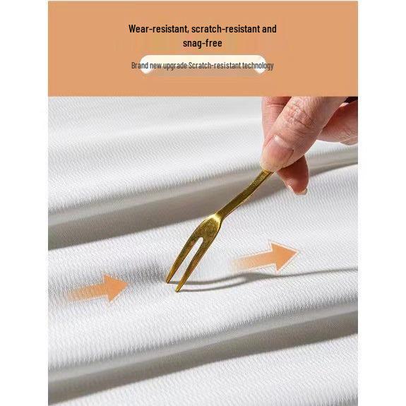 Phantom Anti-Cat Claw Light-Transmitting White Curtain for Bedroom Partition