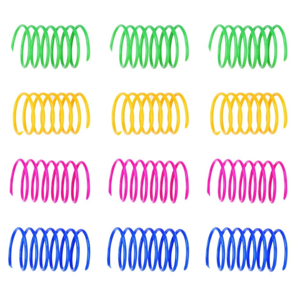 40 Pieces Durable Rubber Spring Toys for Cat Play and Interaction Assorted Color
