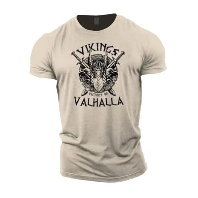 Estate Vichingo Casual Moda Stampata T-shirt da Uomo Duro Ragazzo Sport all'Aria Aperta Manica Corta Oversize Ampia Asciugatura Rapida