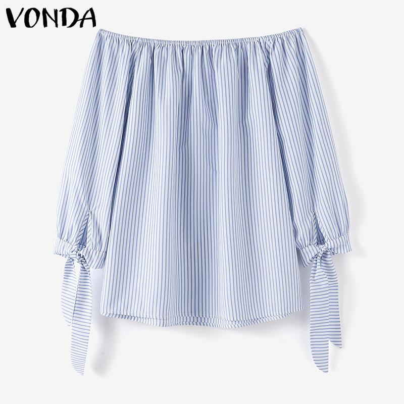 VONDA Women's One Shoulder Striped Top