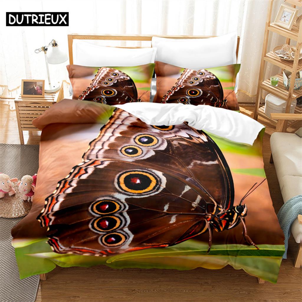 Comforter Butterfly Flower Queen Bedding Set Kids Bedroom Bed Set Comforter Set King Size Bedding Sets