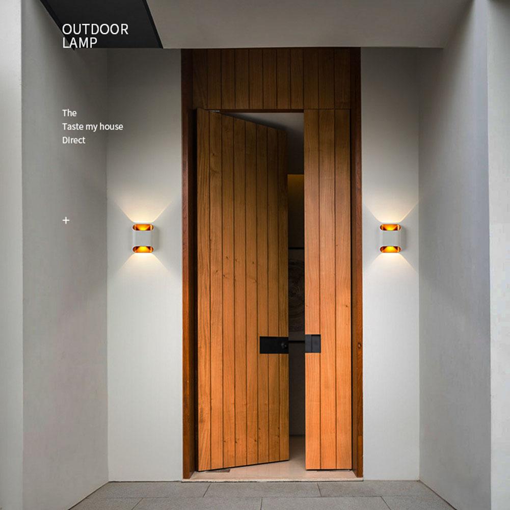Outdoor Wall Light IP65 Waterproof Simple Wall Sconce Up And Down 2-Way Illumination Antirust COB for Front Door Yard Deck
