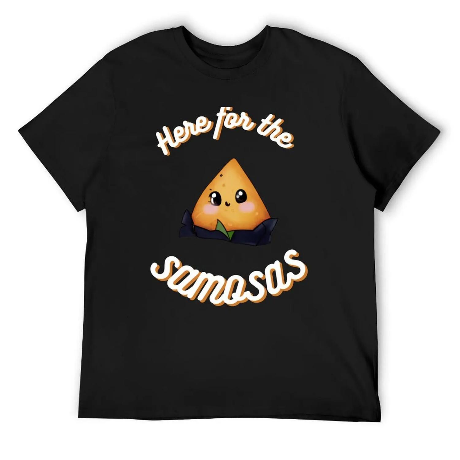 

Here for the Samosas T-Shirt summer 2025 plain graphic t shirts cotton man t-shirts t shirt for men XXXXXL чорний