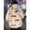 Erkekler Kış Moda Ceket Gülen Yüz Kuzu Polar Ceket Kore Versiyonu Moda Kış Ceket Peluş Kalınlaşmış Ceket