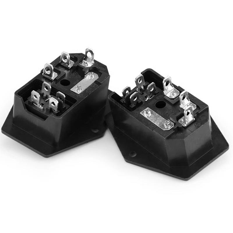 10A250V Plug Fuse Rocker Switch Male Power Socket IEC320 C14 Connector AC-01A Plug and Fuse DlY Parts