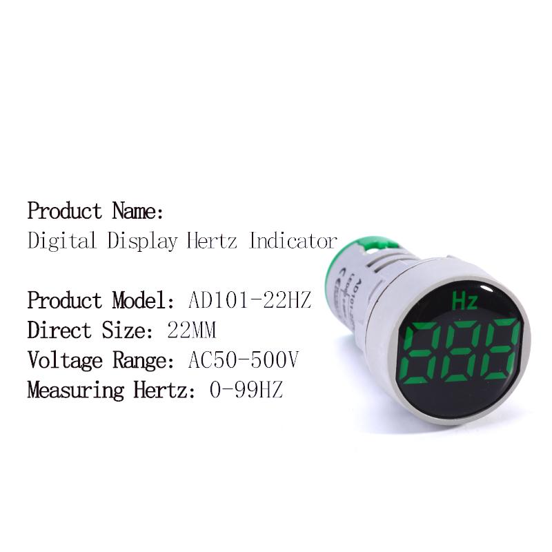 22mm Square Round Protective Film Measuring Range Digital Display Electricity Hertz Frequency meter Signal Indicator 0-99 Hz