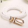Women Braided PU Leather Narrow Thin Buckle Strap Waist Belt All-Match Waistband