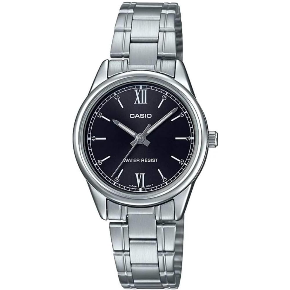 Casio LTP-V005D-1B2 Women s Stainless Steel Analog Dress Watch Roman Black Dial 3-Hand