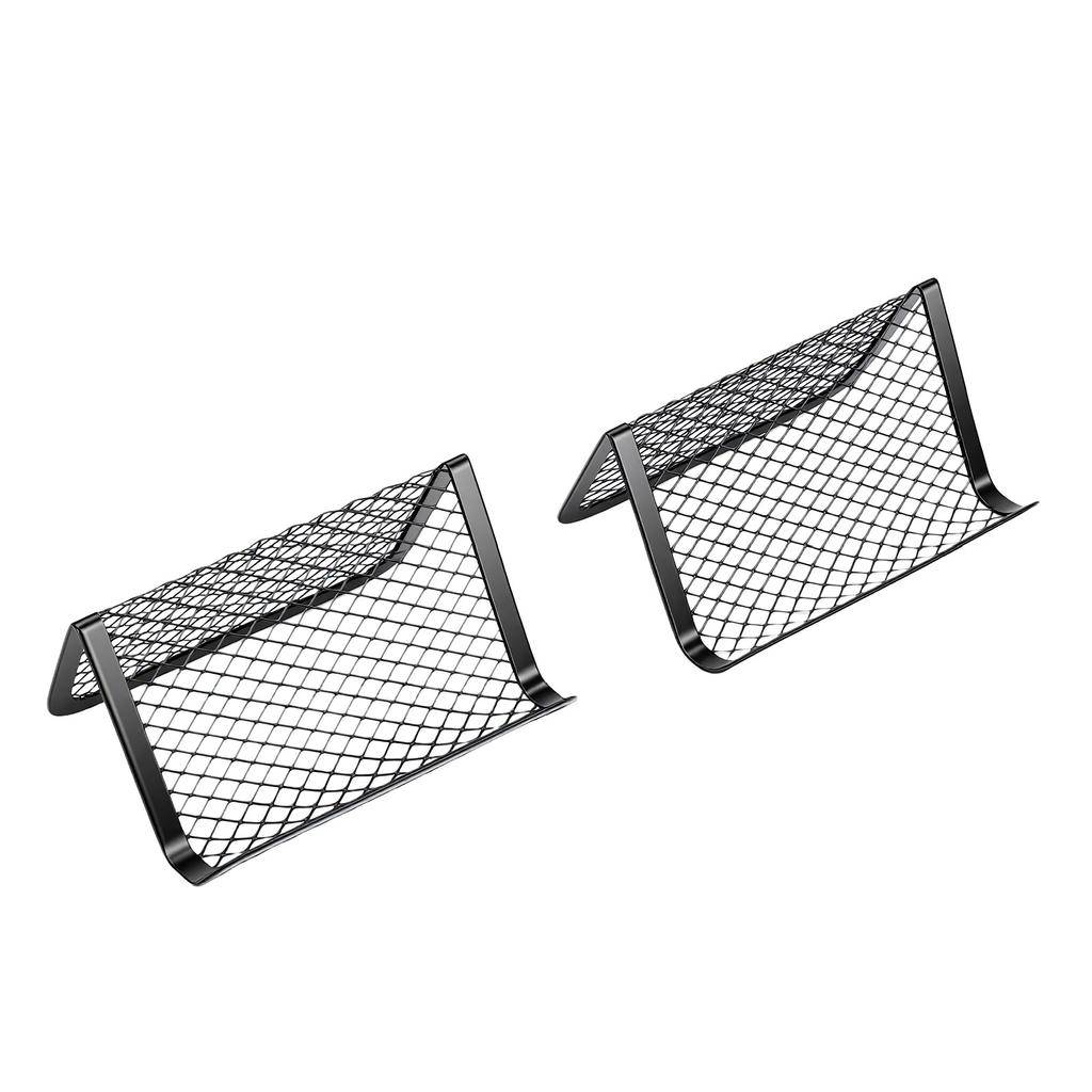 8pcs Business Card Holders Large Capacity Metal Mesh Business Card Stands for Name Cards Smartphones Tablets Sticky