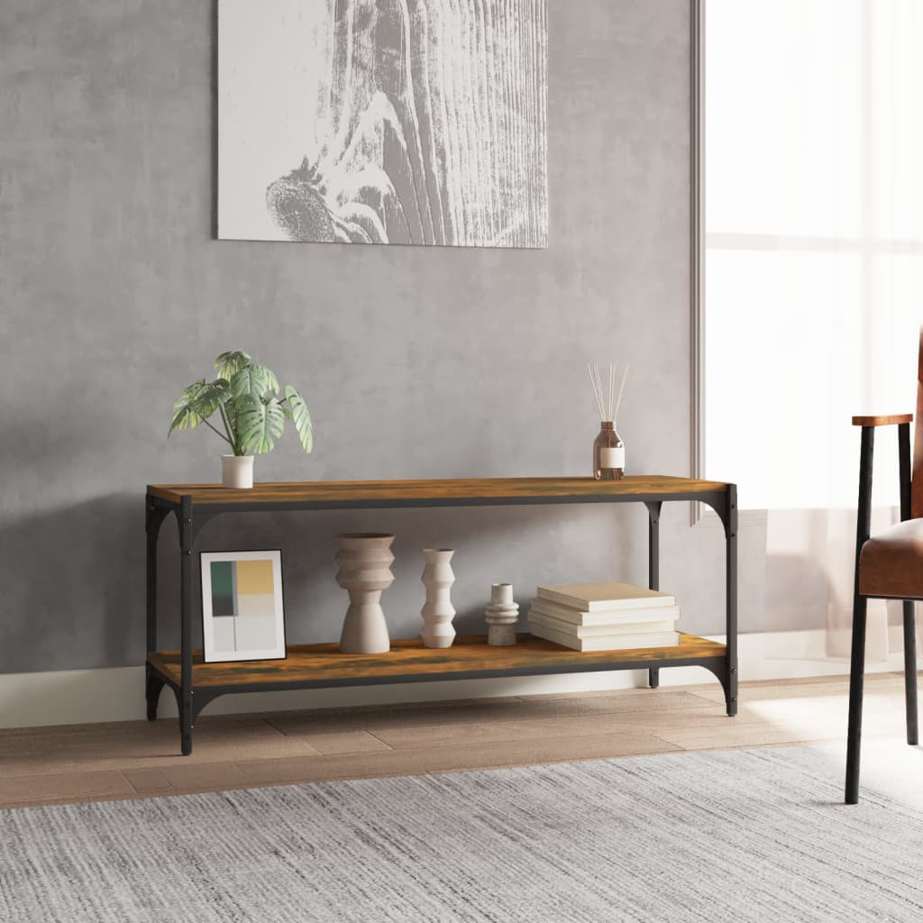 TV Cabinet Smoked Oak 100 x 33 x 41 cm Wood Based Panel and Steel