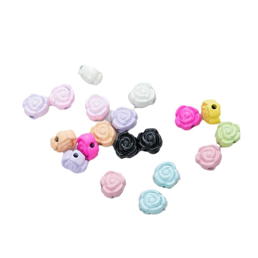 6Mm Legierung Farbige Rosenperlen Perlen DIY Handgefertigt Halskette Armband Ohrschmuck Gerades Loch Blume Zubehör Material