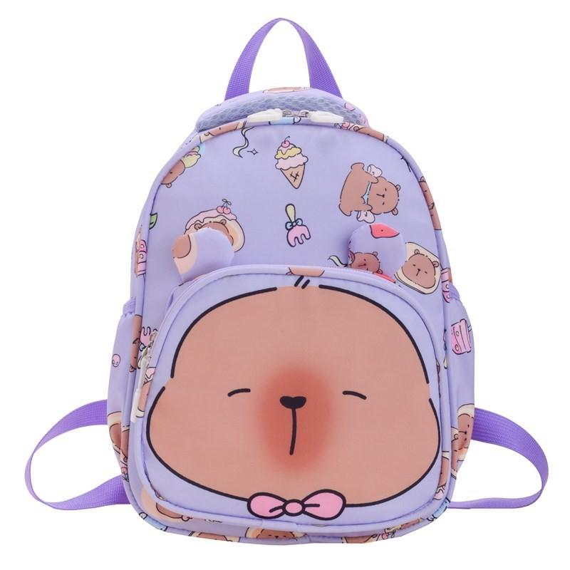 Capybara Printed Backpack Children Cartoon Schoolbag Outdoor Leisure Bag Storage