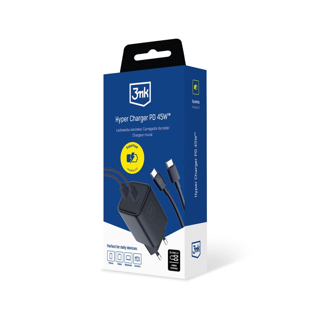 Accessories - 3Mk Hyper Charger Pd 45W+Usb Cable C To C Black