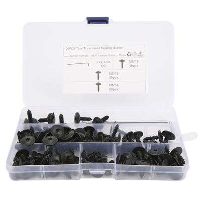 100pcs Car Mudguard M5x1619mm Self Tapping Screws Set Manganese Steel Replacement for A1 2011?2018
