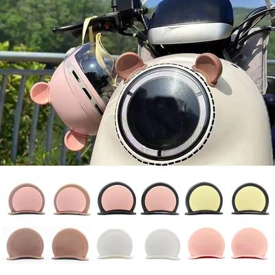 2Pcs Motorcycle Helmet Cute Bear Ears Decoration Electric Bike Stickers Decor Cute Multicolor Motorcycle Helmets Accessories
