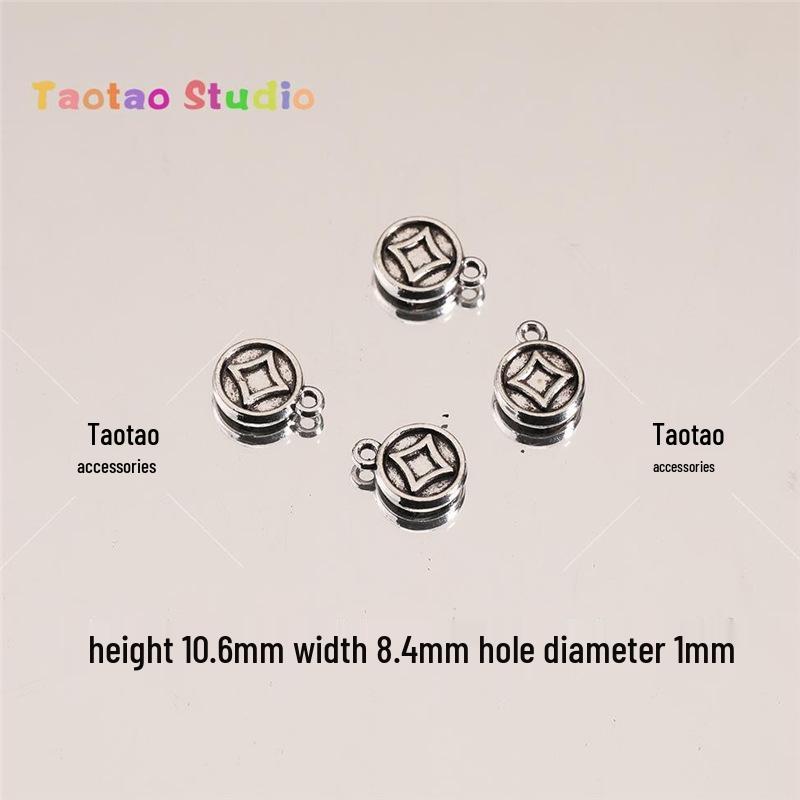 Tibetan Antique Silver Flower Spacer Beads Pendant for DIY Jewelry