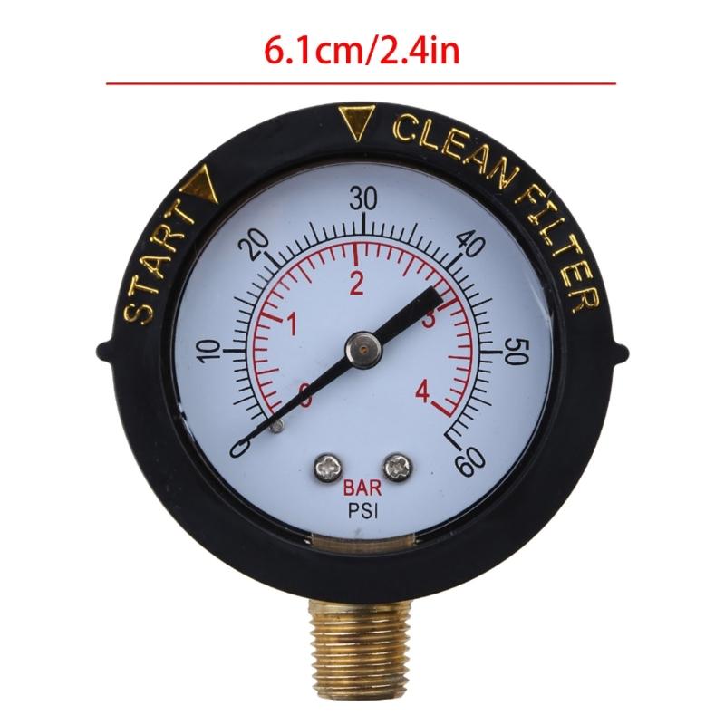 2" Start & Clean Filter Pressure Gauge Swimming Pool Filter Pressure Gauge Spa Aquarium Water Pressure Gauge 1/4" NPT