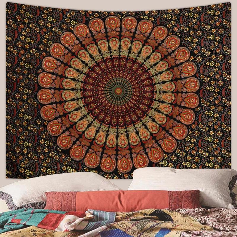 VIKAMA Bohemian Style Vintage Tapestry Ethnic Style Mandala Wall Decoration Tapestry For Living Room Backdrop