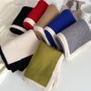 Black and White Color Matching Scarf Winter New Knitted Wool Girls Scarf