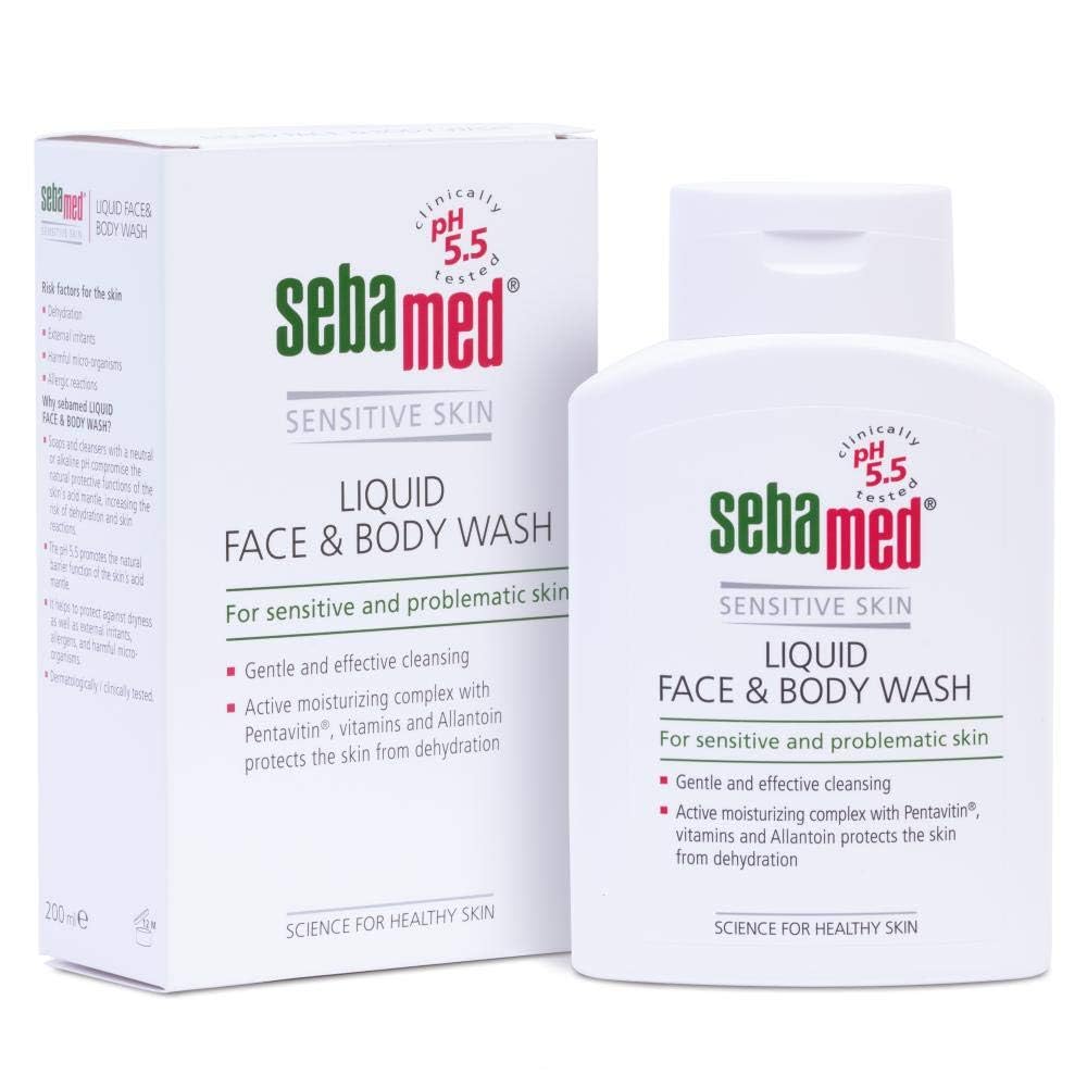 Sebamed Liquid Face & Body Wash 200Ml -Moisturizing Protects The Skin From Dehydration